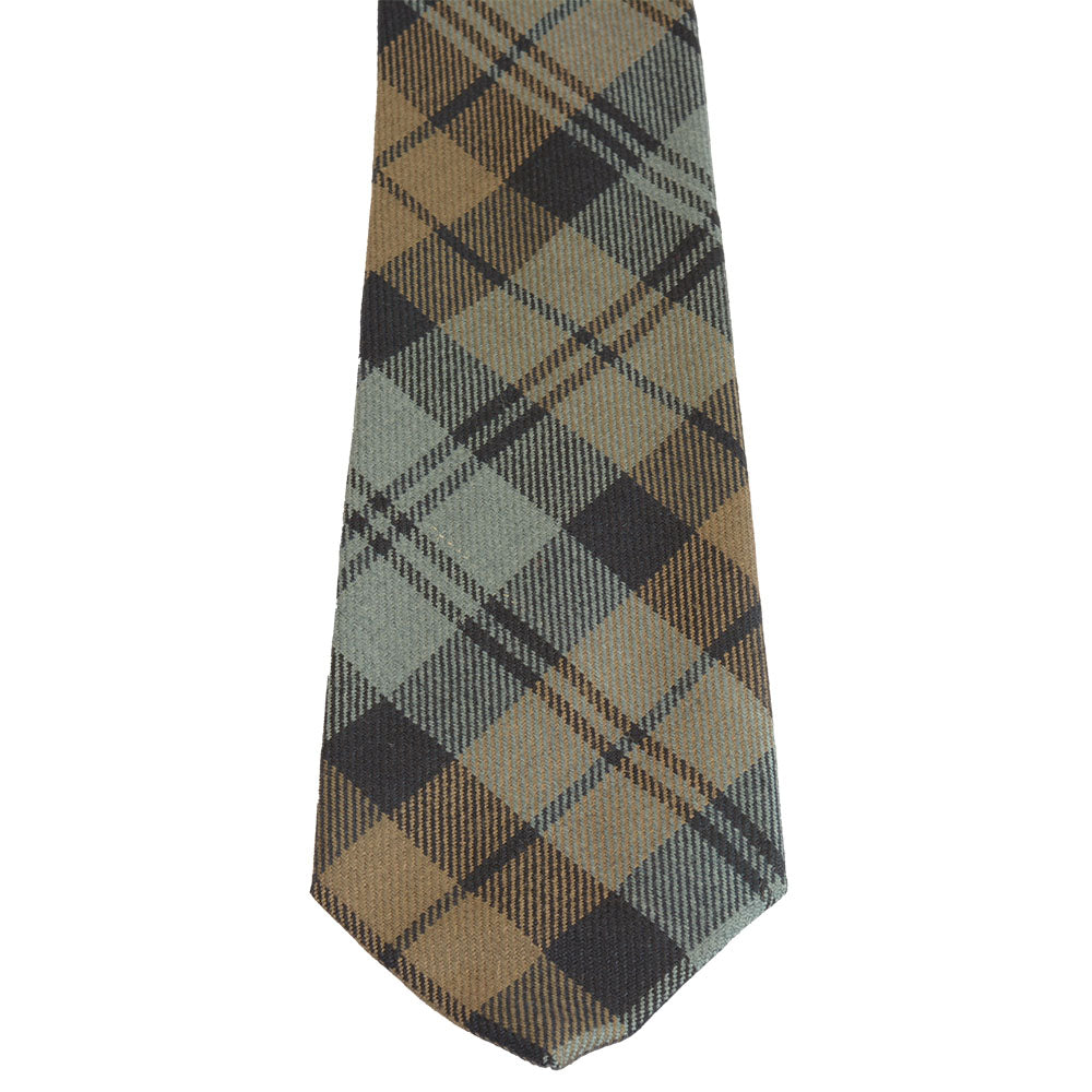 グリーングローブウェーバー タータンチェック ネクタイ ウーステッドウール Black Watch Grey