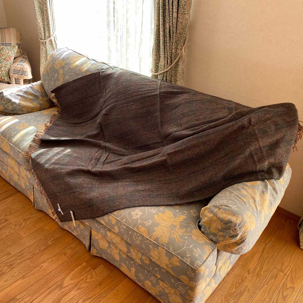 GREEN GROVE 英国製 ウール ひざ掛け Forest Green 上質 スロー