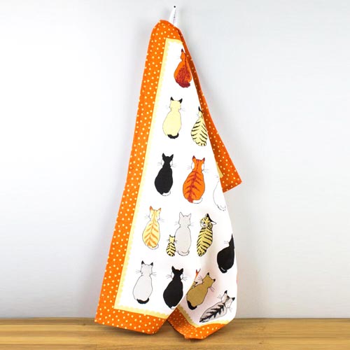 ねこが沢山 タペストリー ふきん