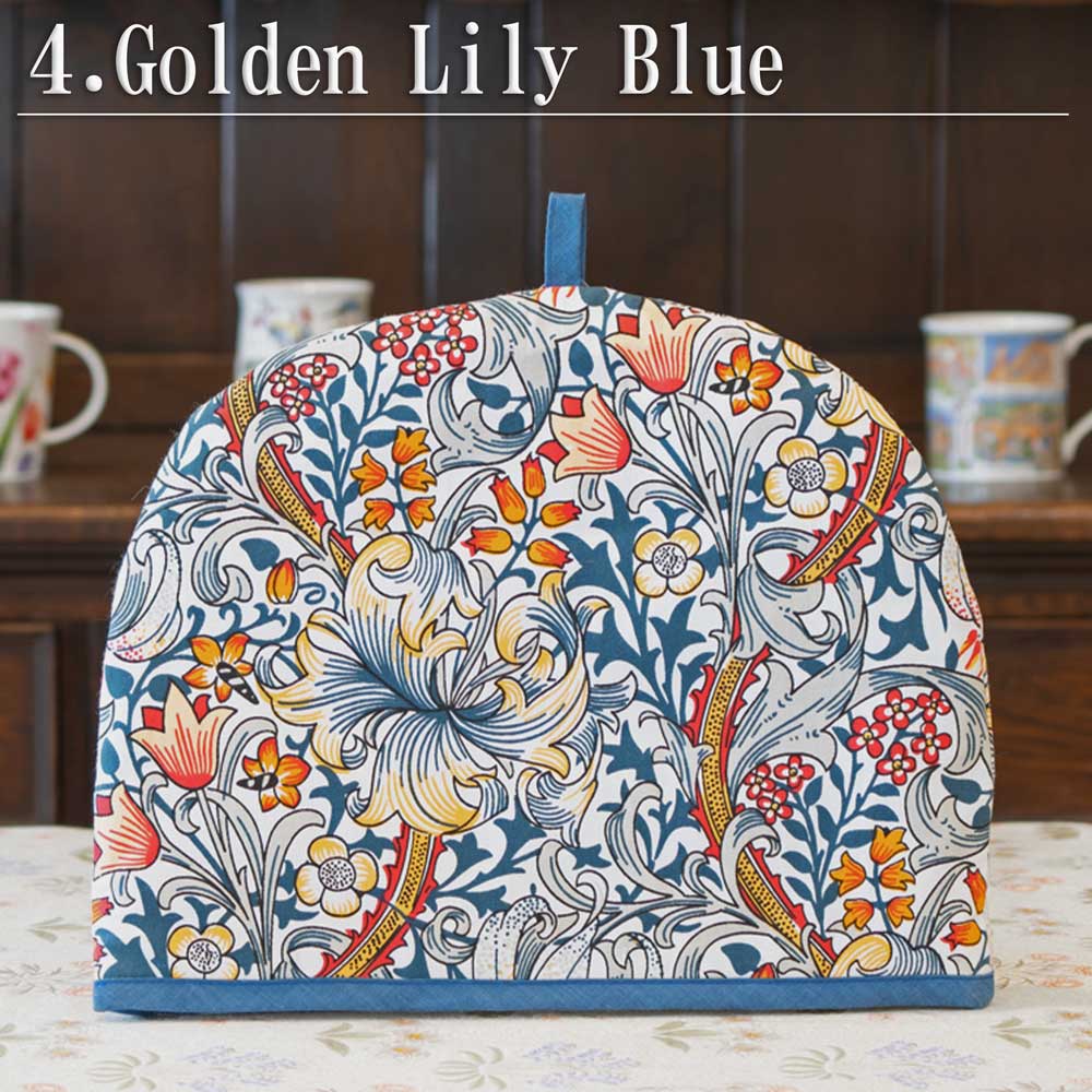 ウィリアム・モリス Sanderson Tea Cozy Golden Lily Blue(ゴールデンリリー ブルー)、ティーポットカバー、保温カバー、品番LCTCSN99、画像1