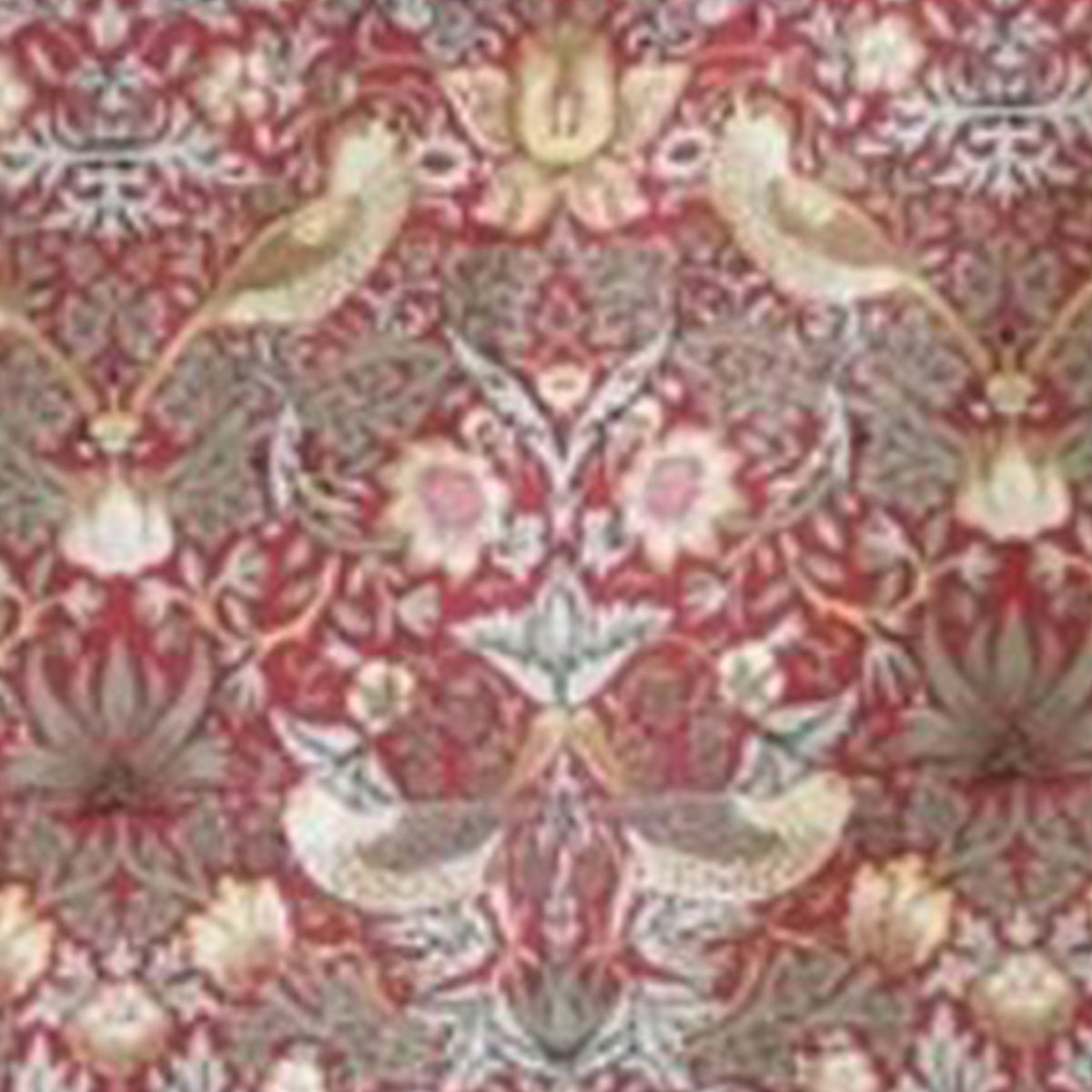 ウィリアム・モリス ティータオル Strawberry Thief Red(ストロベリーシーフ いちご泥棒 レッド)、英国デザイン、品番LBTT12N、画像5