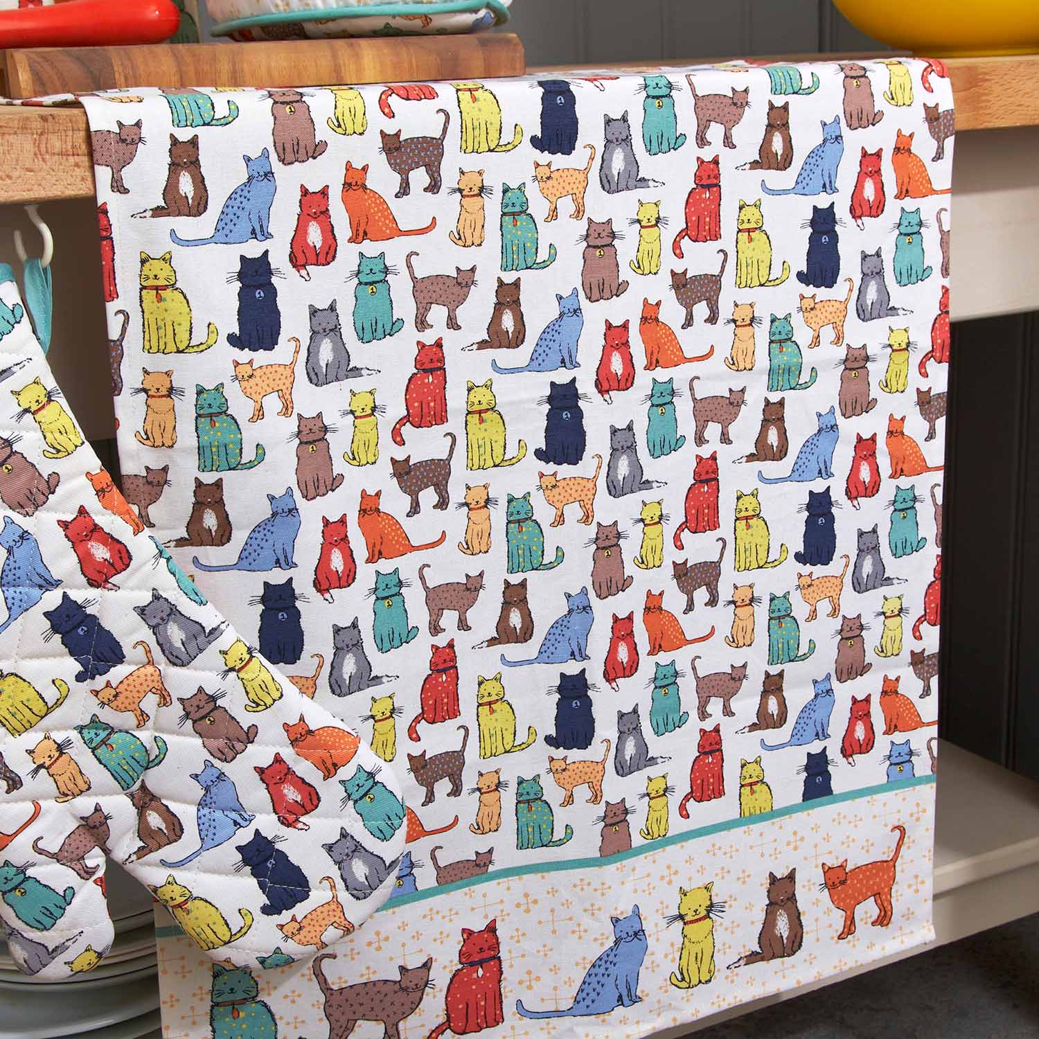 アルスターウィーバーズ ティータオル タペストリー 猫 ねこが沢山 Cat Walk