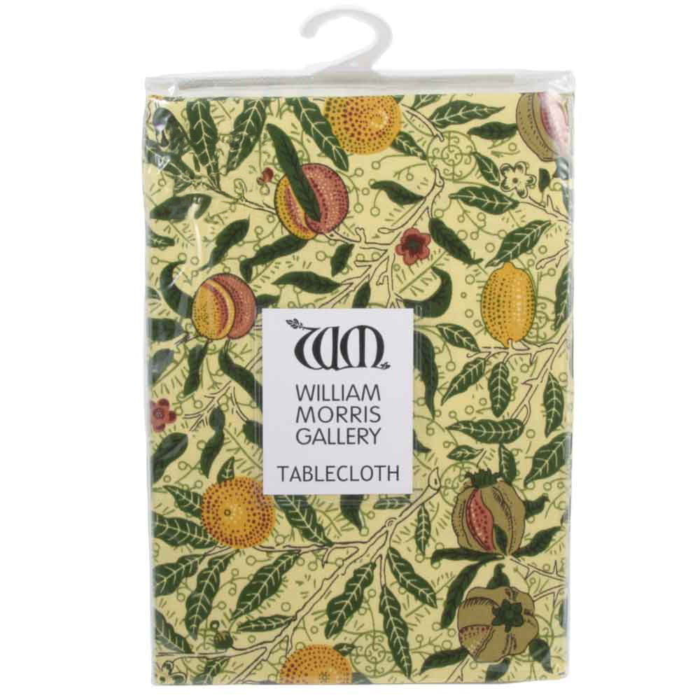 ウィリアム・モリス(William Morris)のコットンテーブルクロス。長方形132×228cm、Fruits(フルーツ)。品番LCTBCGYCTR22830