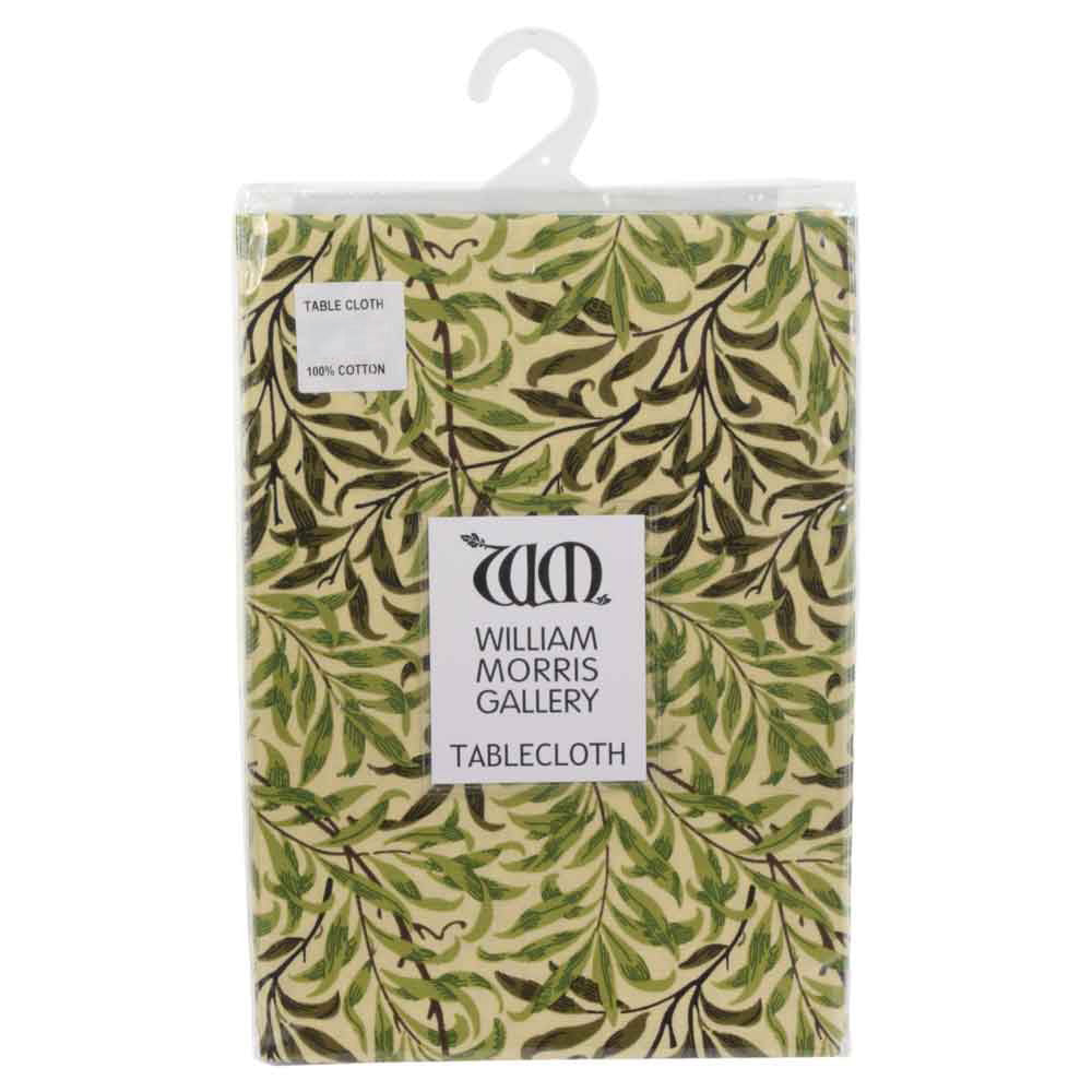 ウィリアム・モリス(William Morris)のコットンテーブルクロス。円形直径132cm、Green Willow(グリーンウィロー)のデザイン。品番LCTBCGYCTC13231。画像1