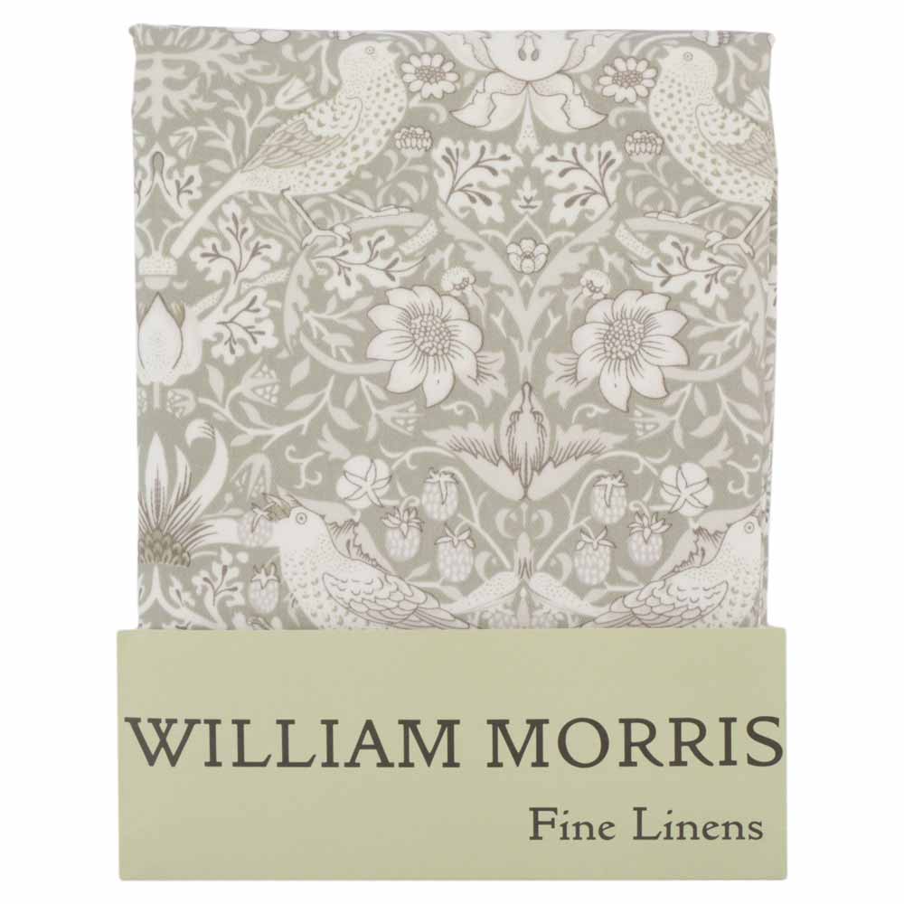 ウィリアム・モリス(William Morris)のPVCテーブルクロス。長方形132×228cm、Strawberry Thief Grey(ストロベリーシーフ・グレー/いちご泥棒)のデザイン。品番LCTBCSNPVR22877。画像2
