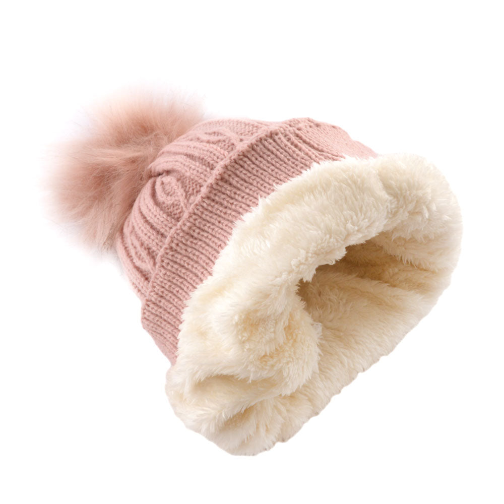 Couthie ポンポン付ニットキャップ　Soft Pink　COHAT04