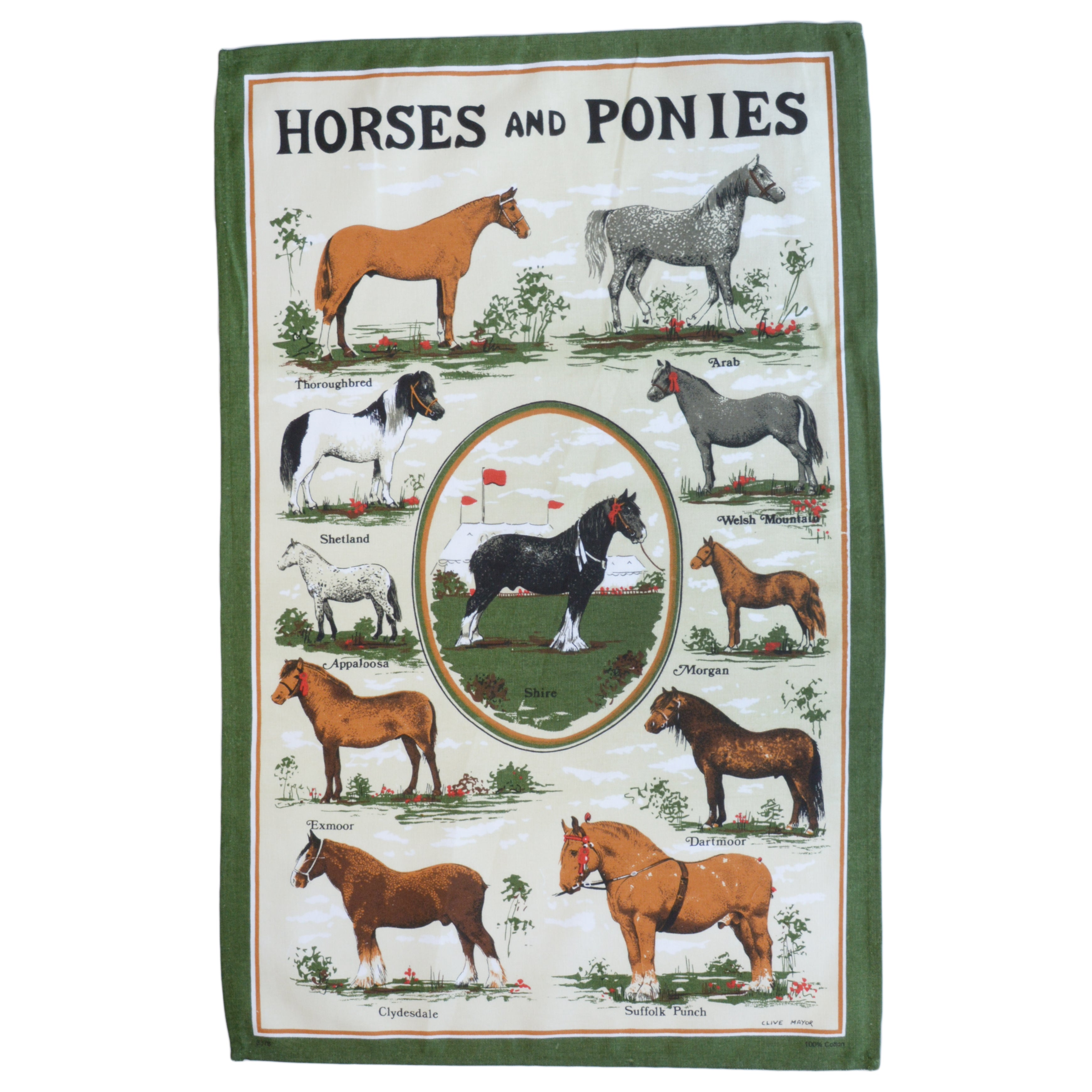 ストウグリーン ティータオル ランチョンマット タペストリー Horses & Ponies 馬 ポニー