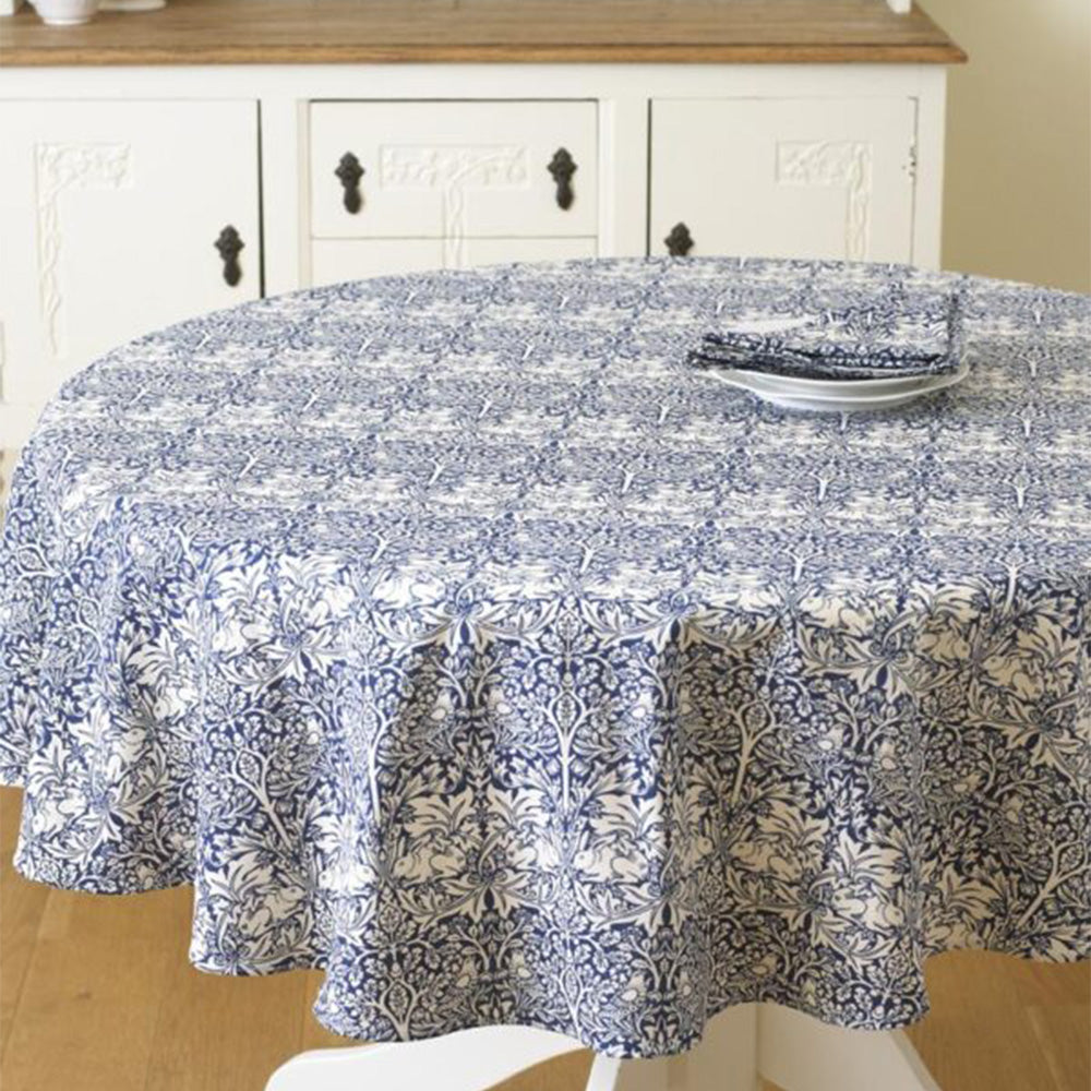 ウィリアムモリス テーブルクロス コットン 円形 147cm ブラザーラビットブルー Brother Rabbit Blue LBTBCCTC14713