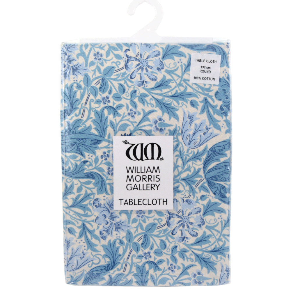 ウィリアムモリス Gallery コットン テーブルクロス 長方形  円形 132cm ブルーコンプトン Blue Compton LCTBCGYCTC13298