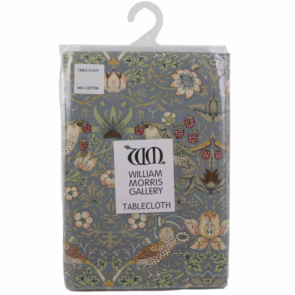 ウィリアムモリス Gallery コットン テーブルクロス 円形  132cm いちご泥棒スレイト Strawberry Thief Slate LCTBCGYCTC13279