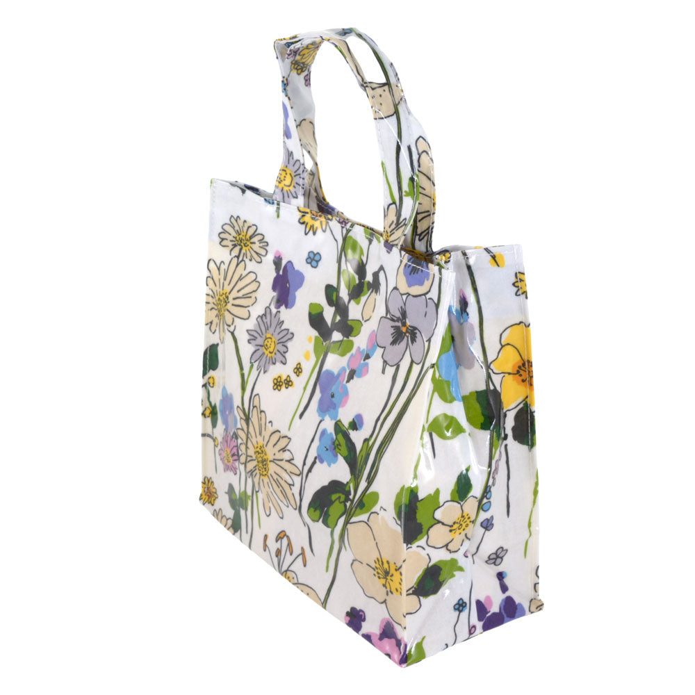 花柄のビニールコーティングバッグ