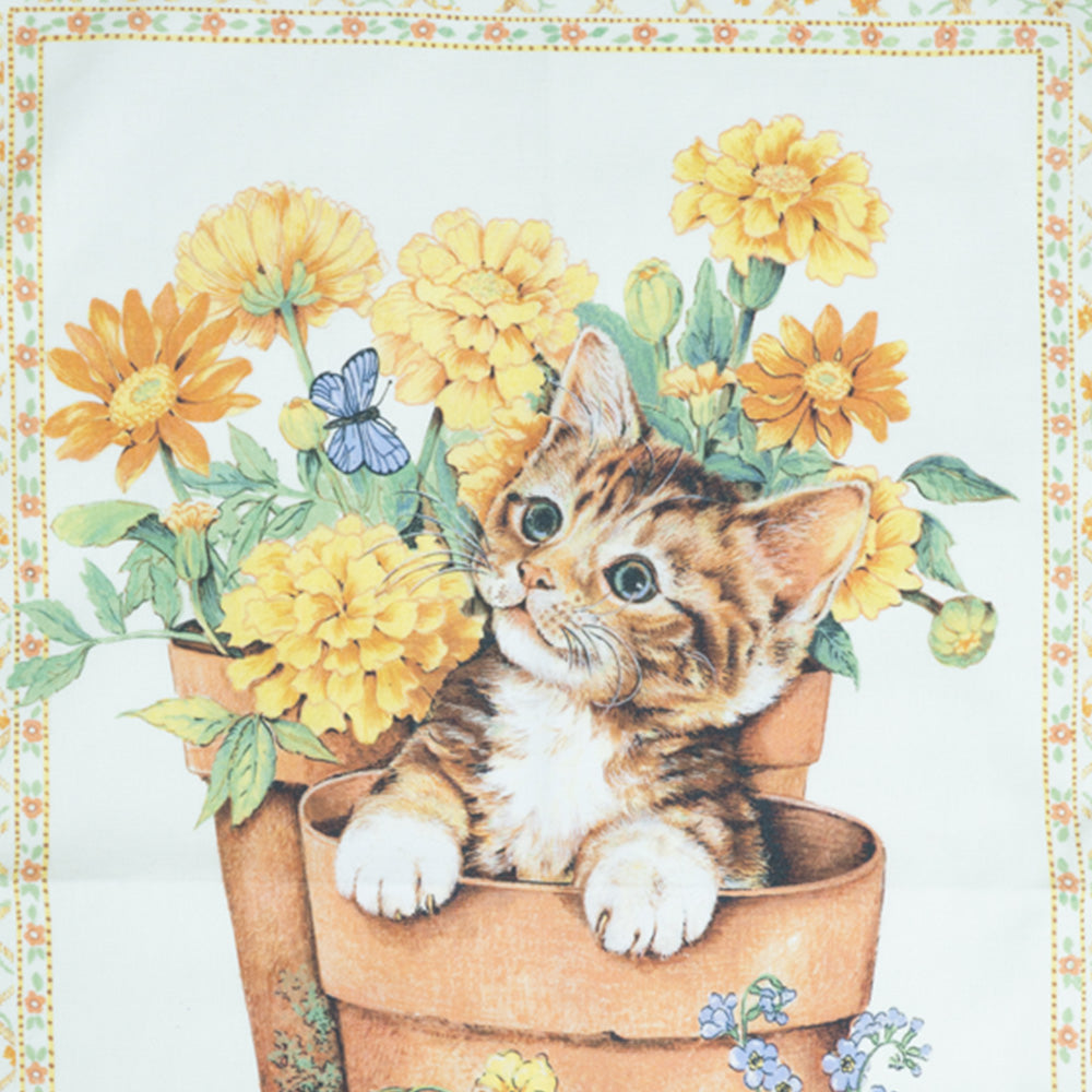 タペストリー ランチョンマット クロス タオル ディッシュタオル 食器拭き 布 布巾 ティータオル Cat in the Garden 猫 ねこ かわいい