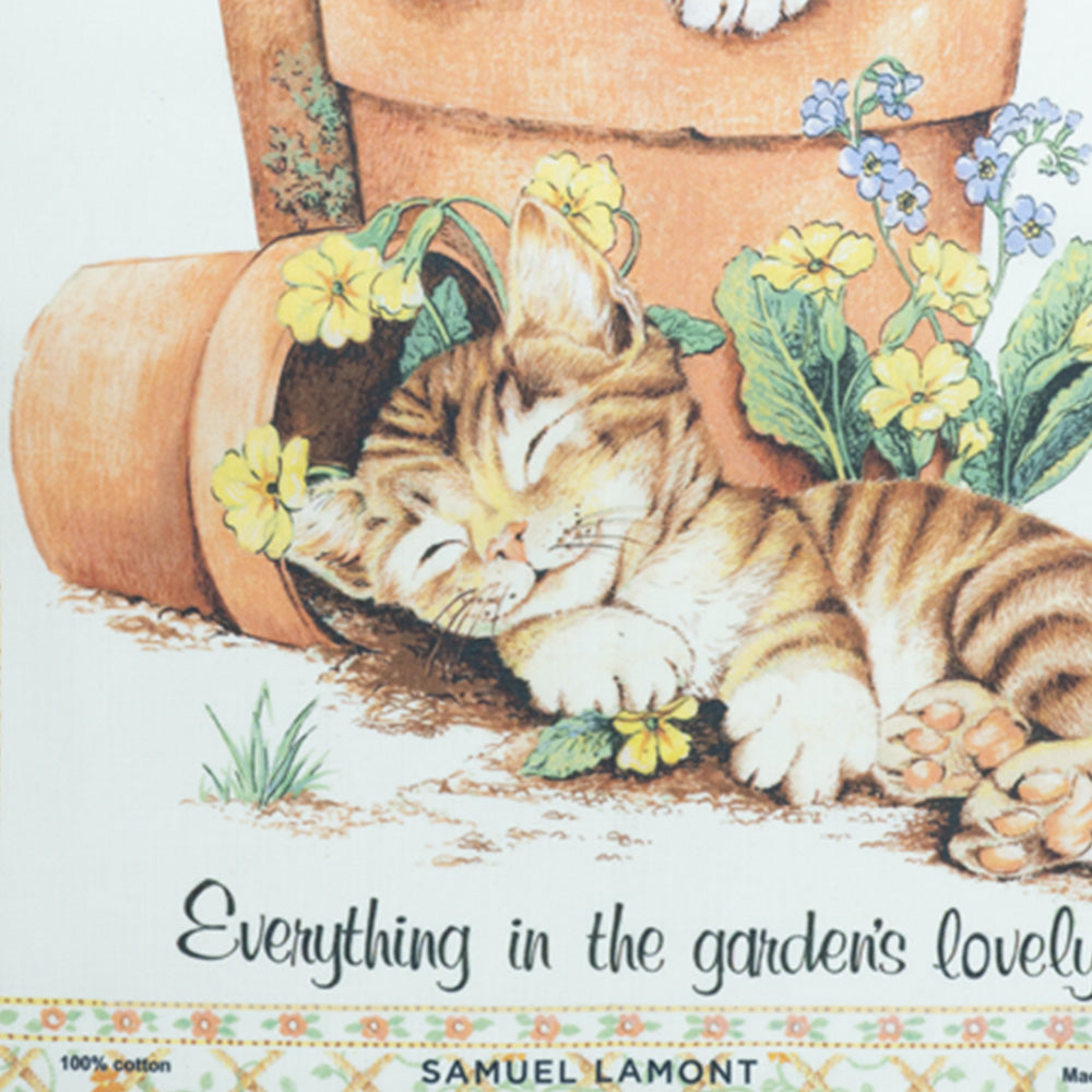 タペストリー ランチョンマット クロス タオル ディッシュタオル 食器拭き 布 布巾 ティータオル Cat in the Garden 猫 ねこ かわいい