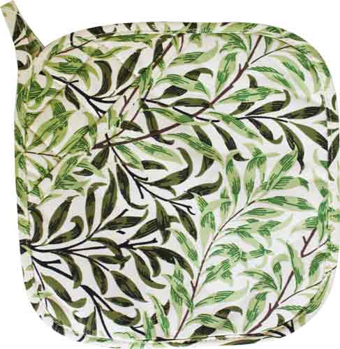 ウィリアム・モリス ポットマット「Green Willow」。鍋敷き、鍋つかみ、英国雑貨、キッチン用品、品番PM31、画像1