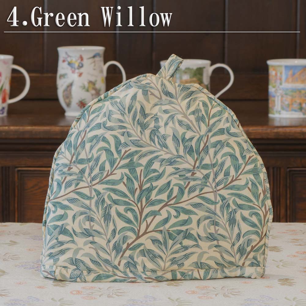 ウィリアム・モリス サンダーソン ミニ ティーコジー Green Willow（グリーンウィロー）、小さめのティーポットカバー、保温カバー、品番LCMTCSN91