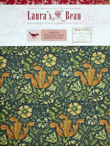 ウィリアム・モリス（William Morris）のコットンテーブルクロス。compton（コンプトン）の柄の画像。複数サイズの商品で使用される共通画像。