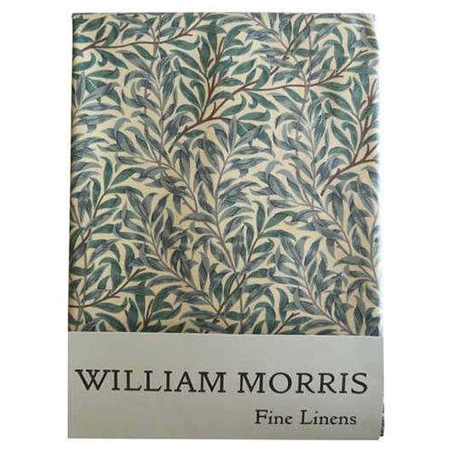 ウィリアム・モリス（William Morris）のPVCテーブルクロス。円形直径130cm、Green Willow（グリーンウィロー）のデザイン。品番LCTBCSNPVC13091。画像1