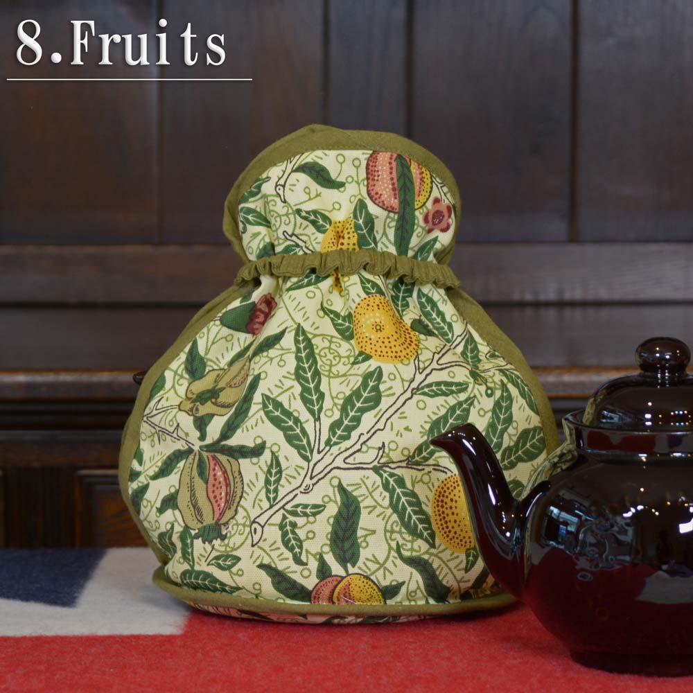 ウィリアム・モリス Gallery Open Top Tea Cozy Fruits（フルーツ 果実）、ティーポットカバー、保温カバー、品番LCOTTCGY30、画像1